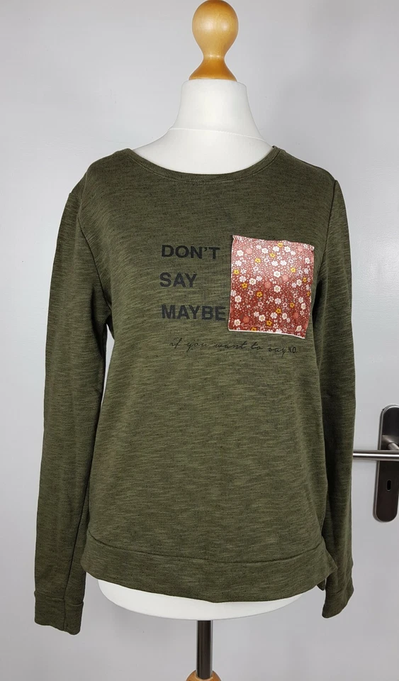 CLOCKHOUSE C&A Sweatshirt Print Grün Oliv Longsleeve Gr.XS - Bild 1 von 2