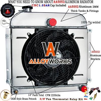 Radiador de aluminio de 3 filas para camioneta Plymouth Special Deluxe P11 1941-1952 Foto 1 de 4