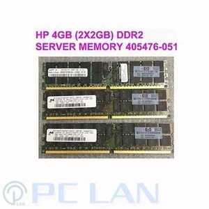 2X HP GENUINE 2X 2GB = 4GB PC2-5300 ECC DDR2 SDRAM DIMM Server MEMORY 405476-051 - Picture 1 of 1