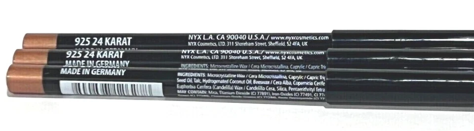 NYX Slim Eye Liner Pencil 3 Eyeliner 925 24 KARAT MADE IN GERMANY - Image 1 of 1