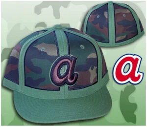 Atlanta Braves Camouflage Cooperstown Collection Fitted Hat Cap - Army Green - Picture 1 of 2