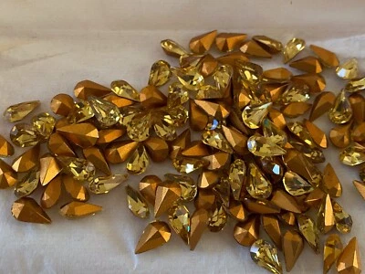 10x6MM PEAR LIGHT TOPAZ SWAROVSKI GLASS VINTAGE STONES (1 GROSS/144 PCS) - Изображение 1 из 4