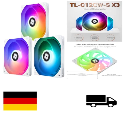 Thermalright TL-C12CW-S X3 CPU-Lüfter 120mm Weiß ARGB Gehäuselüfter, 4pin PWM... - Bild 1 von 4