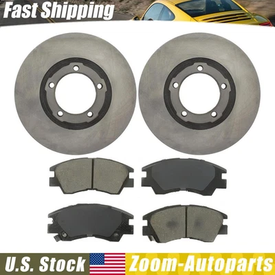 Juego de rotores de freno delanteros + pastillas de freno para furgoneta Mitsubishi 1987 1988 1989 1990 Foto 1 de 4