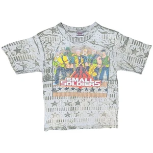 👀RARE Print Vintage Small Soldiers 1998 DreamWorks Youth Movie T Shirt Camo Y2K - Picture 1 of 12