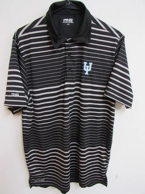 Indiana Hoosiers Ping Sensor Cool Black Striped Golf Polo Shirt Large NCAA - Image 1 of 4