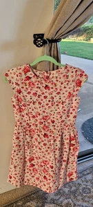 Vintage GAP kids Pink Floral Cotton Fit Flare 2018  Dress Xlarge - Picture 1 of 13