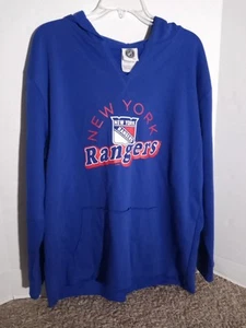 NWT NHL New York Rangers Hockey Hoodie Sweatshirt Mens Size Large Blue - Picture 1 of 11