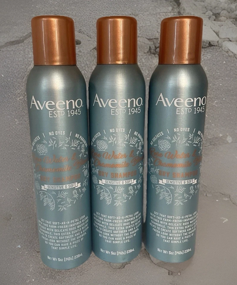 ¡¡Lote de 3!! Nuevo - Champú seco mezcla de agua de rosas y manzanilla Aveeno 5 OZ Foto 1 de 2