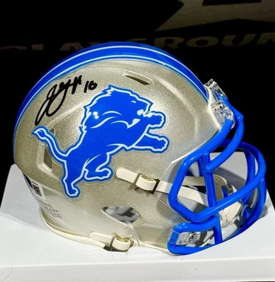 Minicasco firmado por Jared Goff Detroit Lions QB certificado por Beckett Foto 1 de 2
