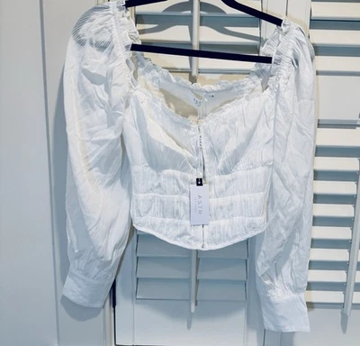 ASTR the Label Talla M Manga Larga Corsé Top Off White Romántico Mujeres Nuevo con Etiquetas Foto 1 de 4
