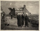 Félix Vallotton Jules Breton Gravure Eau Forte Etching Bretagne Hameau Finistere