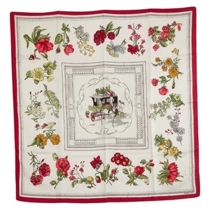 HERMES Calle 90 Quai aux Fleurs Flowery Coastal Street Schal Damen 【Gebraucht】 - Bild 1 von 5