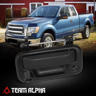 Manija del portón trasero negro texturizado para Ford F150-F550 2008-2015 con orificio de cámara Foto 1 de 4