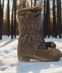 Weathermates Women’s 8.5 Snow Boots – Brown Faux Fur Side Zip – Winter Cold Weat - Picture 1 of 15