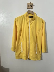 Chaqueta Additions By Chico’s Talla 2/Grande Amarilla Athleisure con Cremallera y Bolsillos con Cremallera - Imagen 1 de 5
