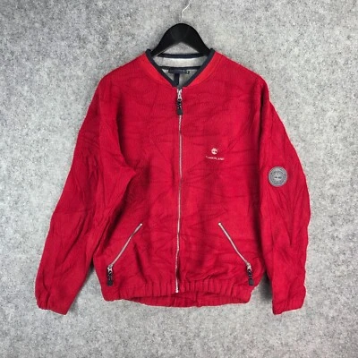 Vintage Timberland Jacket Mens Medium Red Zip Bomber Zip Pockets Fleece 12578 - Image 1 of 4