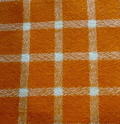 Tela de lino crepé a cuadros W45”xL1,39 yardas naranja interior blanco cuadrados Foto 1 de 4