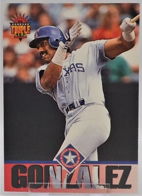 1994 Donruss Triple Play MLB Baseball Card #194 Juan Gonzales Texas Rangers - Image 1 of 2