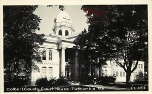 Cline RPPC Postcard 1-Z-354 Colbert County Court House, Tuscumbia AL Unposted - Picture 1 of 2