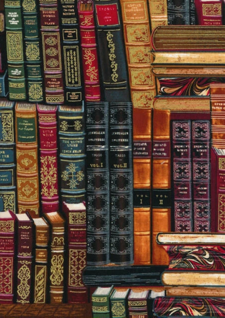 Timeless Treasures Books Library Metallic Gild 100 Cotton Quilt Fabric BTY