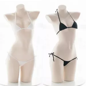 Lencería sexy para mujer pijama mini bikini ropa interior con tiras conjunto de sujetador (2 piezas) - Imagen 1 de 19