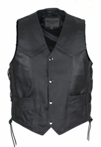 Kids Regular Vest with Side Laces Premium Cowhide Leather - Picture 1 of 7