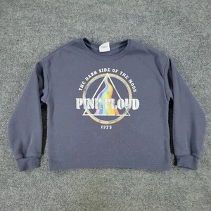 Pink Floyd Sweatshirt Girl Large Gray Dark Side Of The Moon Pullover Long Sleeve - Picture 1 of 18