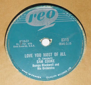 Reo 8319 Sam Cooke Blue Moon / Love You Most Of All 78 RPM V+ V+ - Picture 1 of 2