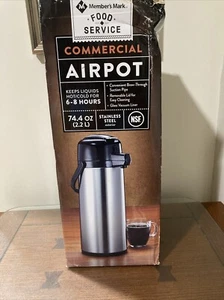 Member’s Mark Food Service Commercial Airpot 74.4 oz / 2.2L Stainless Steel - Picture 1 of 2