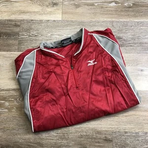 MIZUNO 1/4 Zip Up Short Sleeve Red Activewear T-Shirt Boy's Size Extra Large - Picture 1 of 6