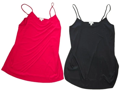 2-Pack On 34th Chemise Slip Dress W Adjustable Straps - Red/Black - Plus Size 2X - Image 1 of 4