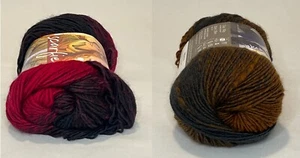 Lion Brand Scarfie Yarn 5.3 oz Iron/Umber or Cranberry/Black - Picture 1 of 5