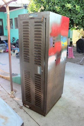 Vintage Brown Metal Industrial Cabinet Cover