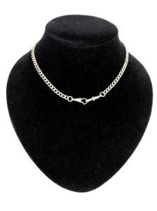 ANTIQUE ENGLISH STERLING SILVER 39 CM FOB CHAIN NECKLACE - 23 GRAMS Signed HB &S - Foto 1 di 7