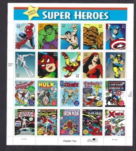 US Scott# 4159 2007 41c Booklet Pane of 20 Superheroes V11111 UL MNH VF - Picture 1 of 2