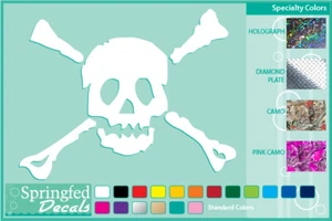 SKULL and CROSSBONES cut vinyl decal #2 Car Truck Window Pirate Flag Sticker - Picture 1 of 1