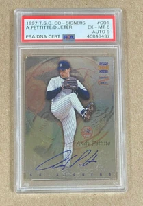 1997 Topps Stadium Club Signers #1 Derek Jeter/ A. Pettitte Authenic Auto 9 $650 - Picture 1 of 2