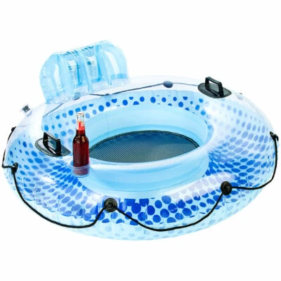 infactory Aufblasbarer Schwimmring mit Rückenlehne und Getränkehalter - Bild 1 von 4