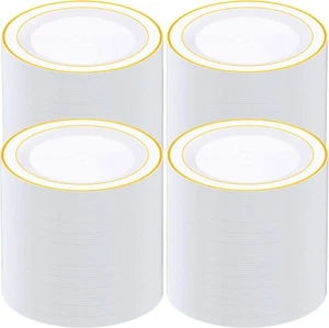 150 Piece Plastic Plates Set - Disposable Salad, Dessert Cake Plates with Decora - Picture 1 of 7