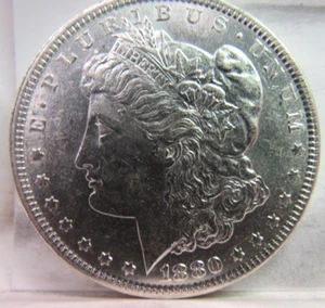 UNITED STATES 1880   MORGAN SILVER DOLLAR AU CONDITION HIGH GRADE COIN* - Picture 1 of 8