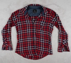 Camisa para mujer Rails M roja a cuadros con botones manga larga hecha en EE. UU. - Imagen 1 de 10