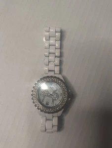 DISNEY MICKEY MOUSE UHR - KRISTALLE ÜBER DER LÜNETTE DAMEN BBA-23 weiß - Bild 1 von 4