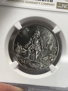 1992-D 50c Columbus Quincentenary Commemorative Half Dollar NGC MS70 Item 9346 - Picture 1 of 4