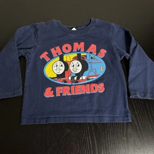 Vintage 90er THOMAS & FRIENDS Kleinkind Junge T-Shirt Langarm dunkelblau Schleppe - Bild 1 von 6