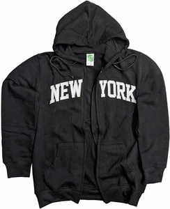 Men's New York City Zippered Hoodie Sweatshirt Black - Picture 1 of 6