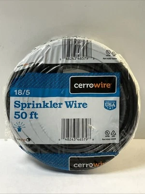 CERRO WIRE Cerrowire 50 ft. Black 18/5 Sprinkler Wire For Lawn Irrigation System