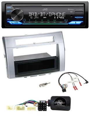 JVC Bluetooth DAB USB Lenkrad Autoradio für Toyota Corolla Verso 2004-2007 silbe - Bild 1 von 4