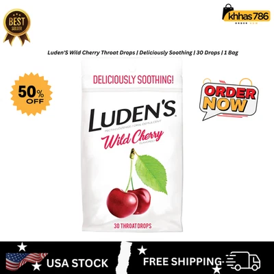 Gotas para garganta cereza salvaje Luden's | Deliciosamente calmantes | 30 gotas | 1 bolsa Foto 1 de 4