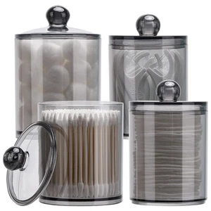 4 Pack Qtip Holder 10-Ounce, 12-Ounce Bathroom Organizer Accessories Storage ... - Picture 1 of 7